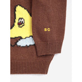 Bobo Choses Dark Brown Mush Monster Duo Zipped Cardigan