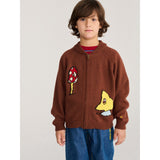 Bobo Choses Dark Brown Mush Monster Duo Zipped Cardigan