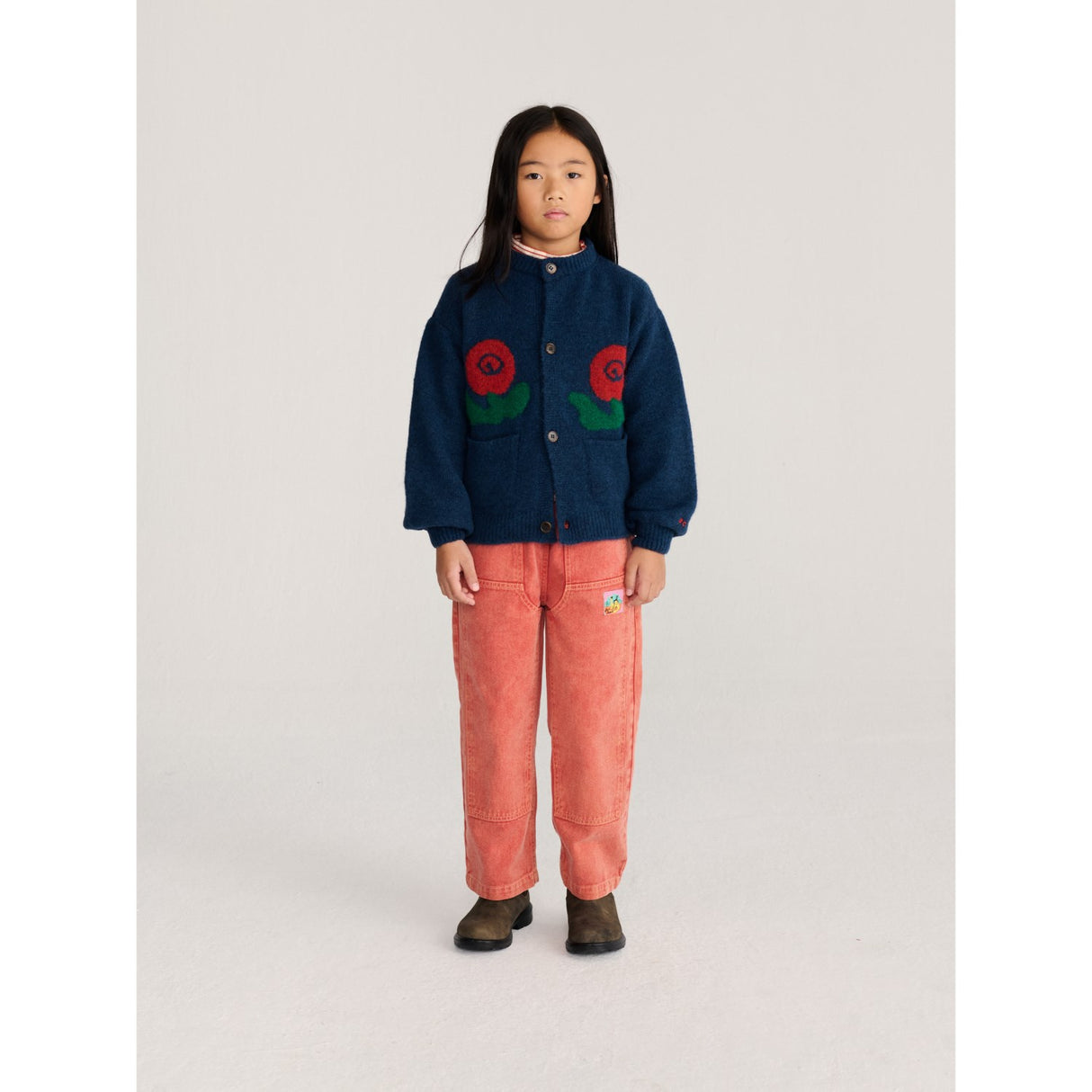 Bobo Choses Midnight Blue Stamp Bloom Cardigan