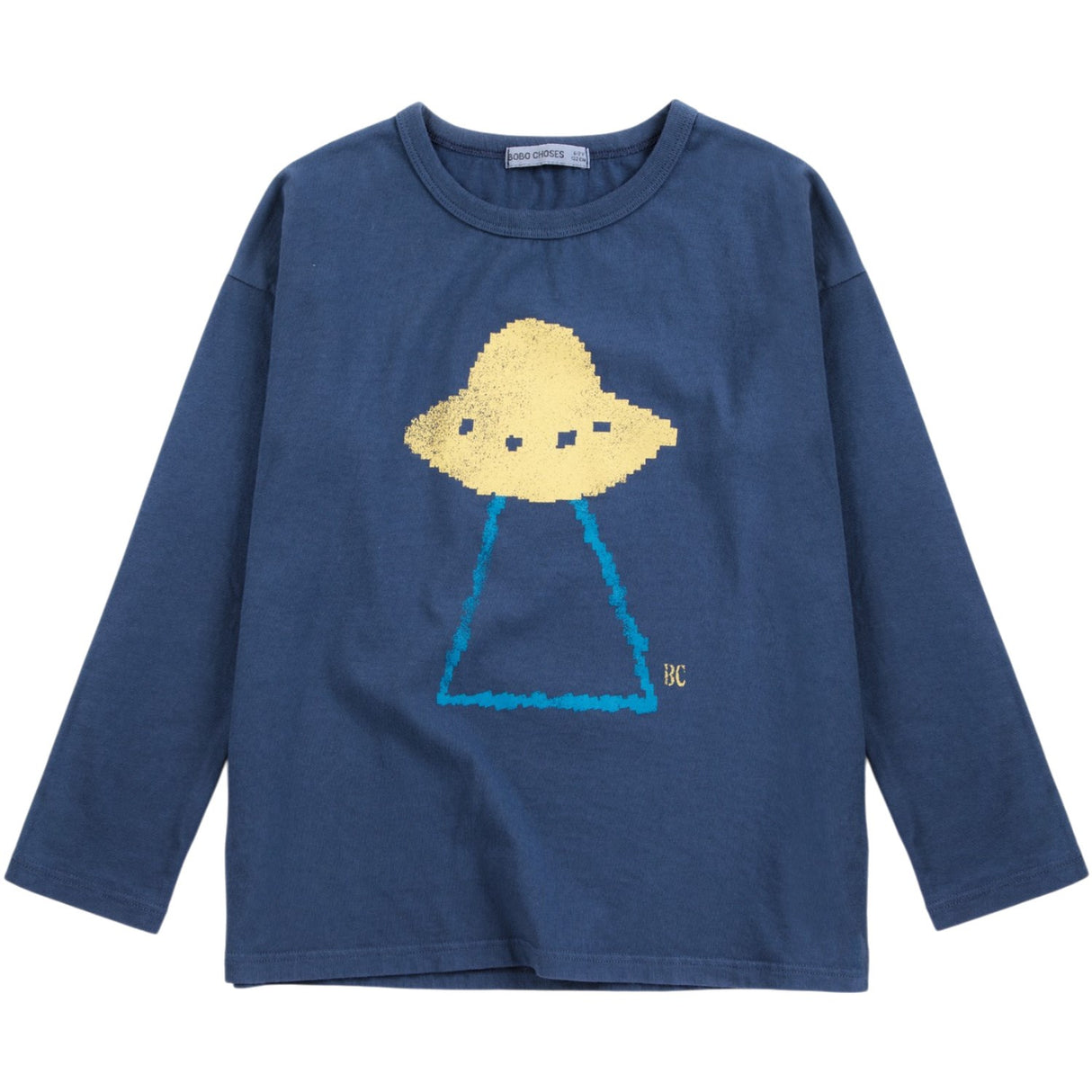 Bobo Choses Navy Blue Pixel Abduction LS T-Shirt