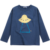 Bobo Choses Navy Blue Pixel Abduction LS T-Shirt