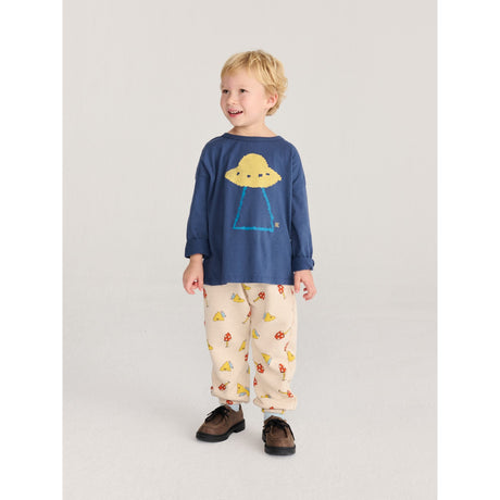 Bobo Choses Navy Blue Pixel Abduction LS T-Shirt