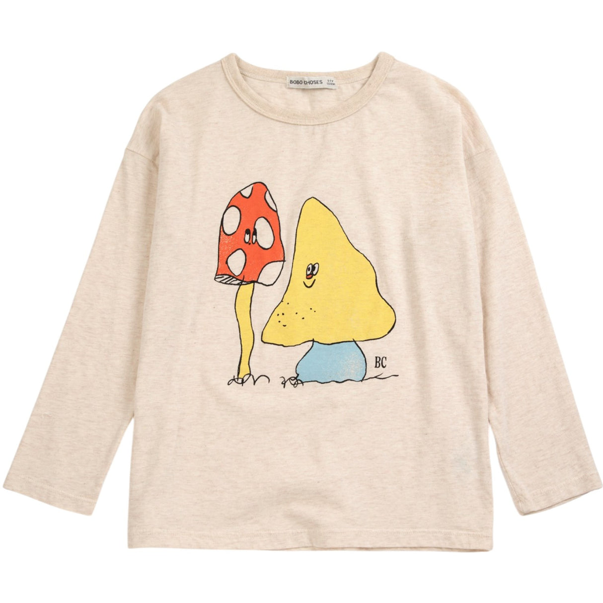 Bobo Choses Beige Mush Monster Duo LS T-Shirt