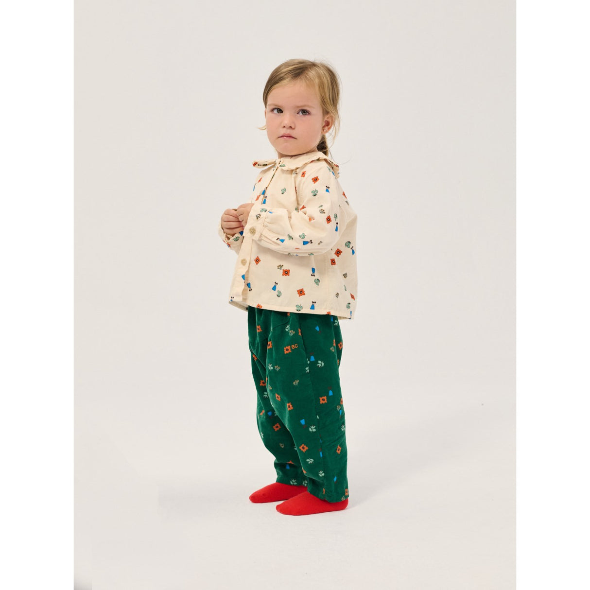 Bobo Choses Offwhite Blossom All Over Woven Bluse