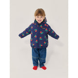 Bobo Choses Navy Blue Stamp Bloom All Over Vendbar Anorak