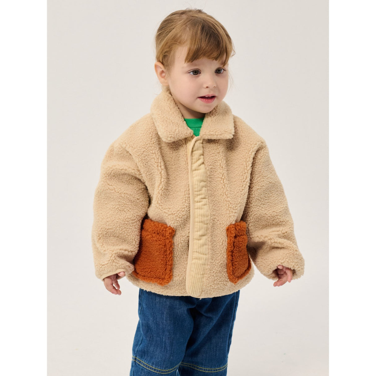 Bobo Choses Light Pink Softpaw Monster Sheepskin Vendbar Jakke