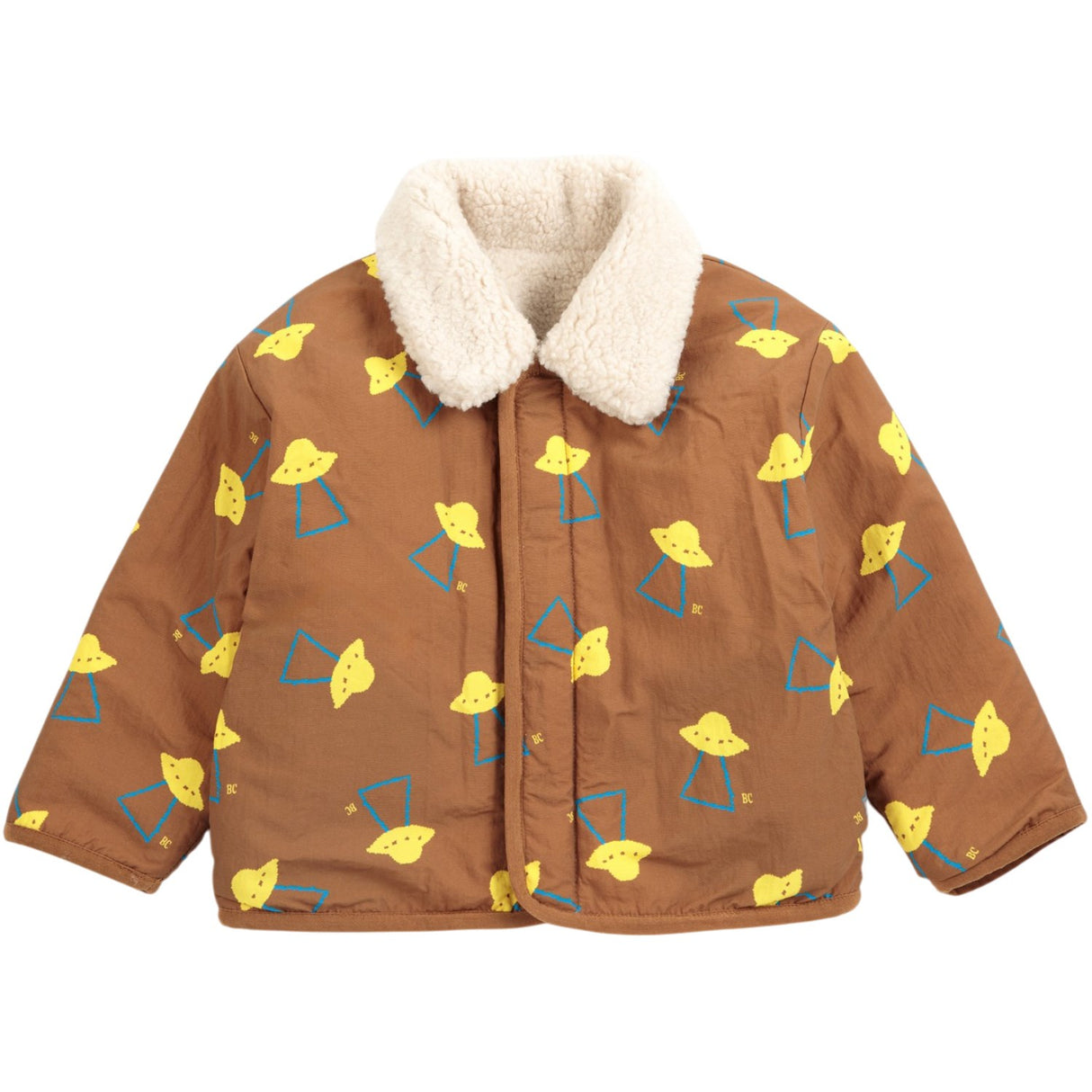 Bobo Choses Brown Pixel Abduction Sheepskin Vendbar Jakke