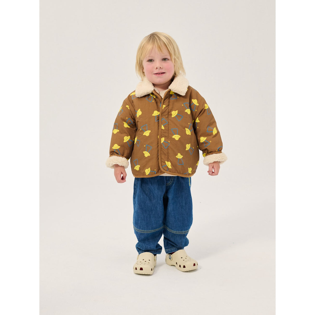 Bobo Choses Brown Pixel Abduction Sheepskin Vendbar Jakke