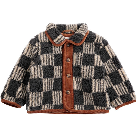 Bobo Choses Dark Grey Almost Moiré All Over Sheepskin Jakke