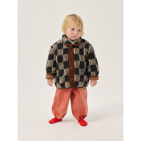 Bobo Choses Dark Grey Almost Moiré All Over Sheepskin Jakke