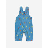 Bobo Choses Blue Mush Monster Duo All Over Corduroy Overall