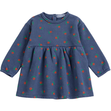 Bobo Choses Navy Blue Stamp Bloom All Over Fleece Kjole