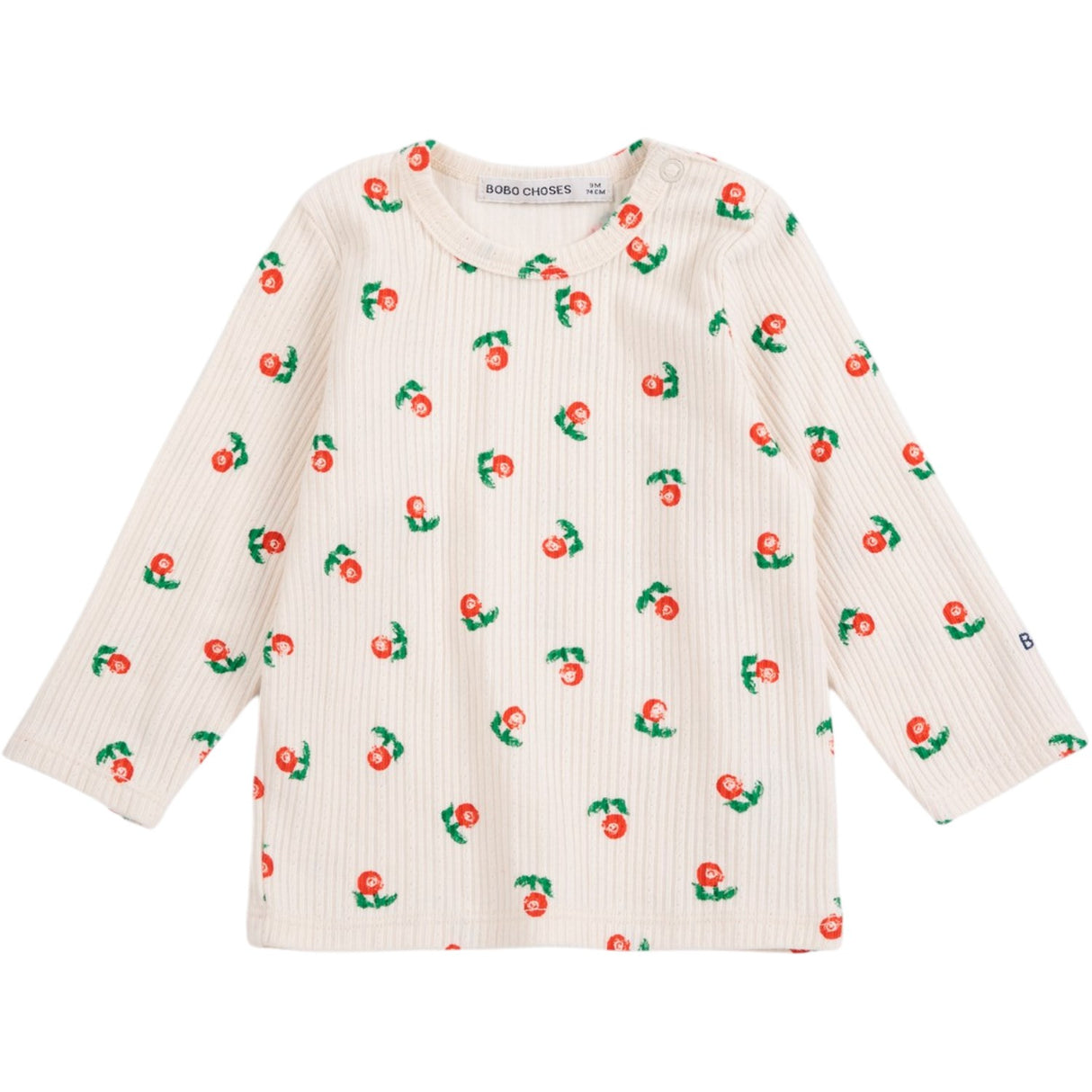 Bobo Choses Offwhite Stamp Bloom All Over LS T-Shirt