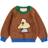 Bobo Choses Dark Brown Mush Monster Jacquard Jumper