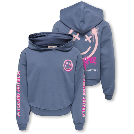 kids ONLY Vintage Indigo Carefree Kogsmile Life L/S Hætte Ub Swt Noos