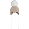 Huttelihut Off-White Bonnet Uld Strik Alpaca Pompom