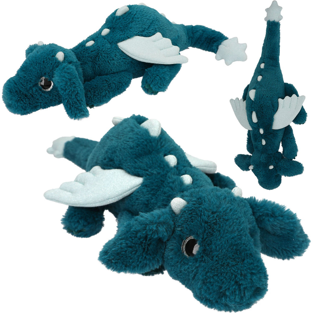 Dino World + Action Petrol Snukis Drage Plys Med Glitter Vinger