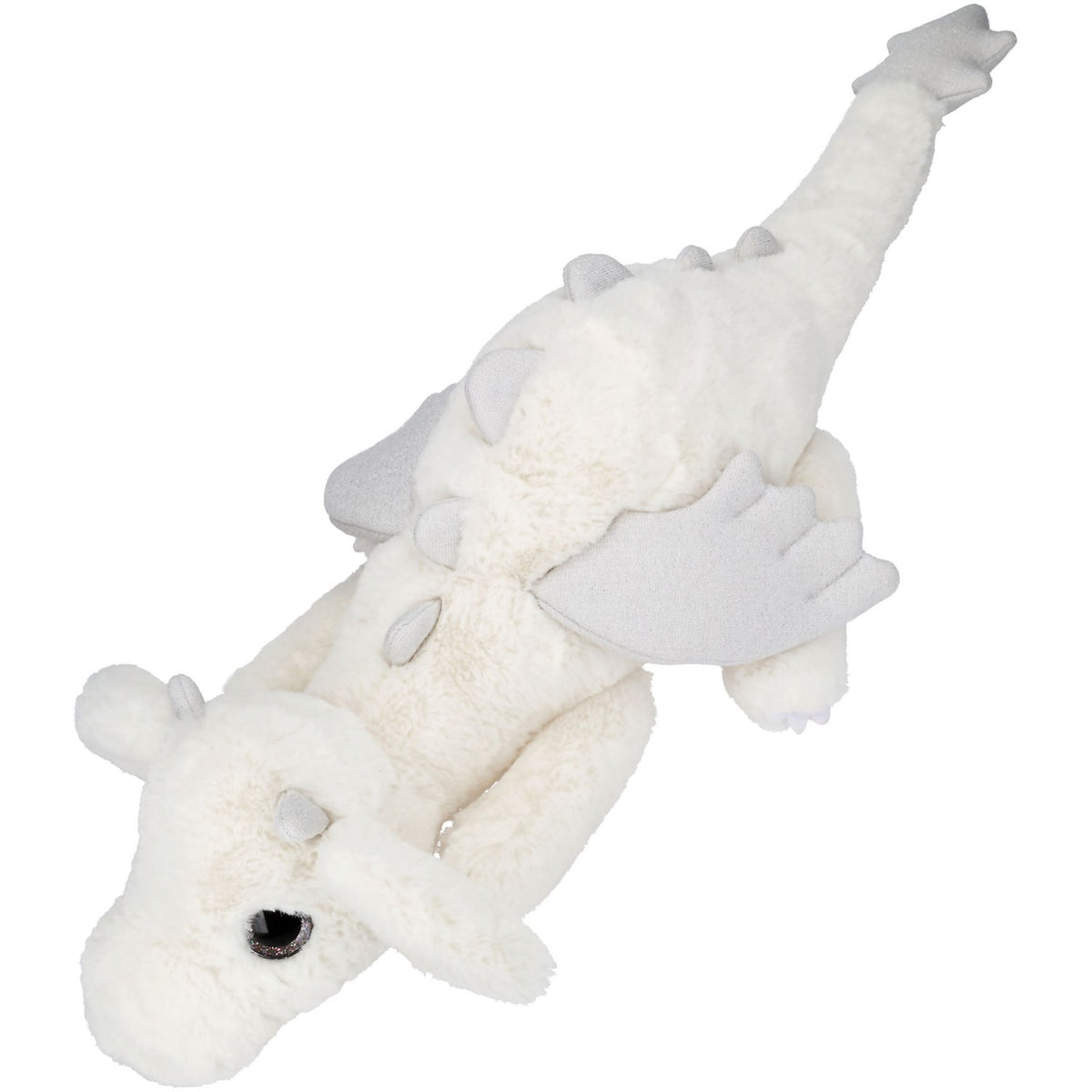 Dino World + Action White Snukis Drage Plys Med Glitter Vinger 65 Cm
