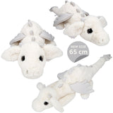 Dino World + Action White Snukis Drage Plys Med Glitter Vinger 65 Cm