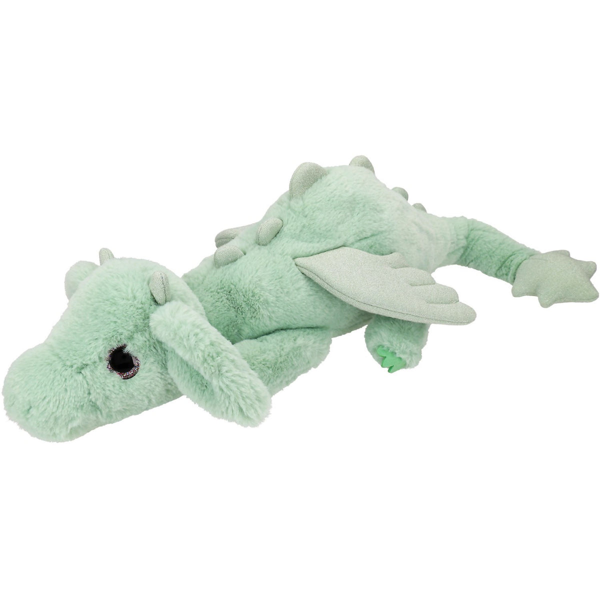 Dino World + Action Light Green Snukis Drage Plys Med Guld Glitter Vinger 65 Cm