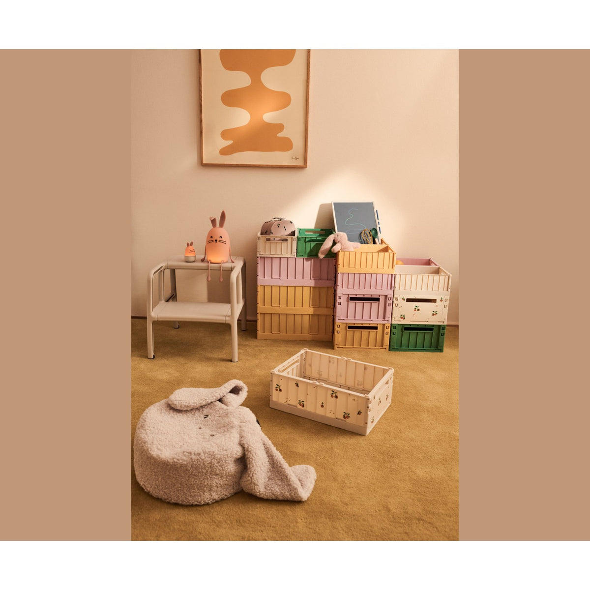 LIEWOOD Peach / Sea Shell Weston Printed Opbevaring Æske M 2-pack
