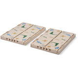 LIEWOOD Dino Roar / Sandy Weston Printed Opbevaring Æske M 2-pack