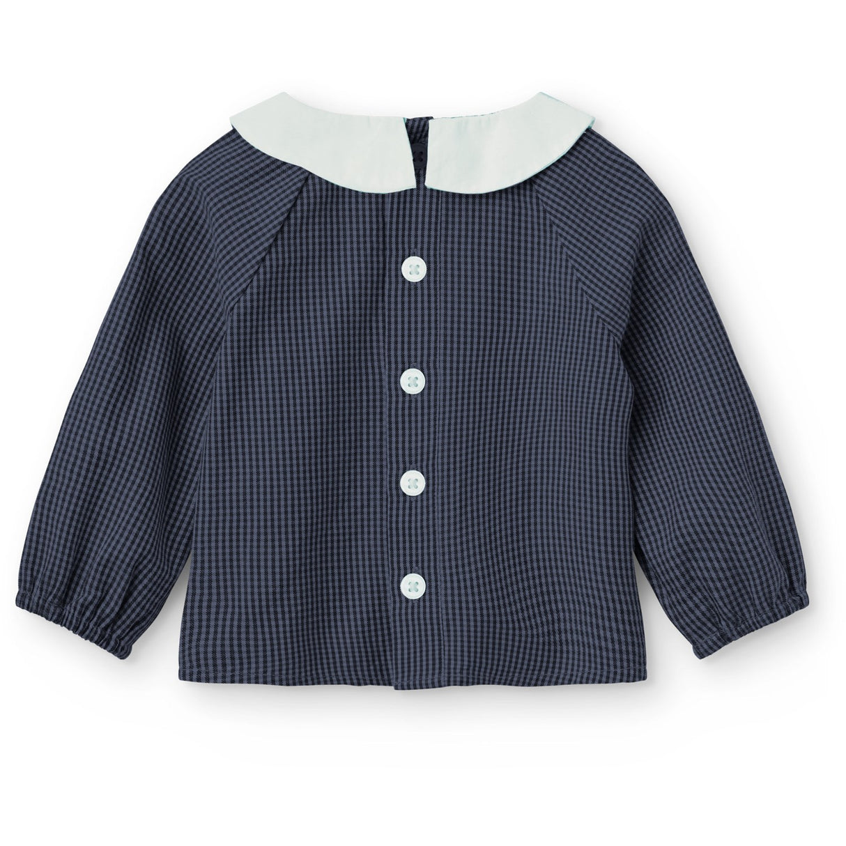 COPENHAGEN COLORS Brown Blue Check Comb. Checkered Baby Sæt M/ Bluse M/ Krave & Bukser