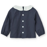 COPENHAGEN COLORS Brown Blue Check Comb. Checkered Baby Sæt M/ Bluse M/ Krave & Bukser