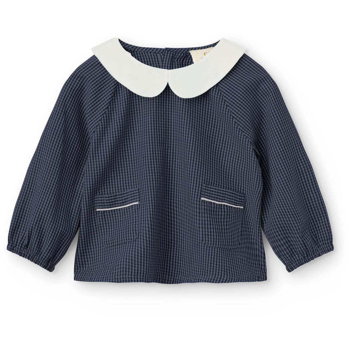 COPENHAGEN COLORS Brown Blue Check Comb. Checkered Baby Sæt M/ Bluse M/ Krave & Bukser
