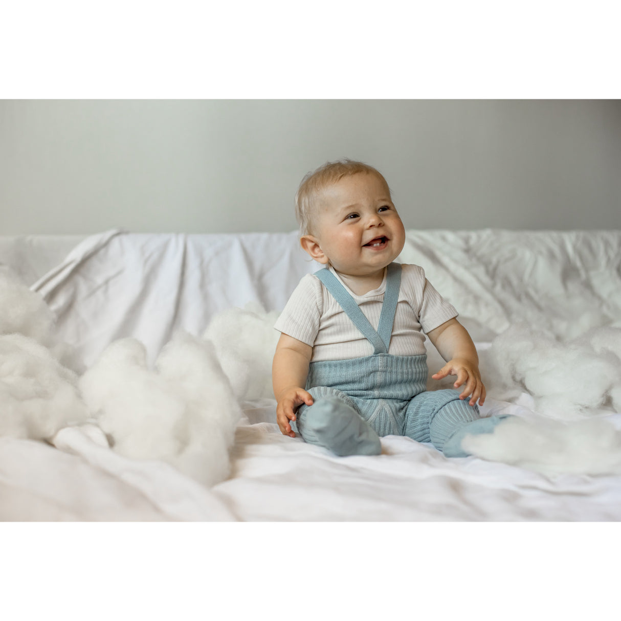 Silly Silas Hippy Footed Strømpebukser Med Braces Misty Blue