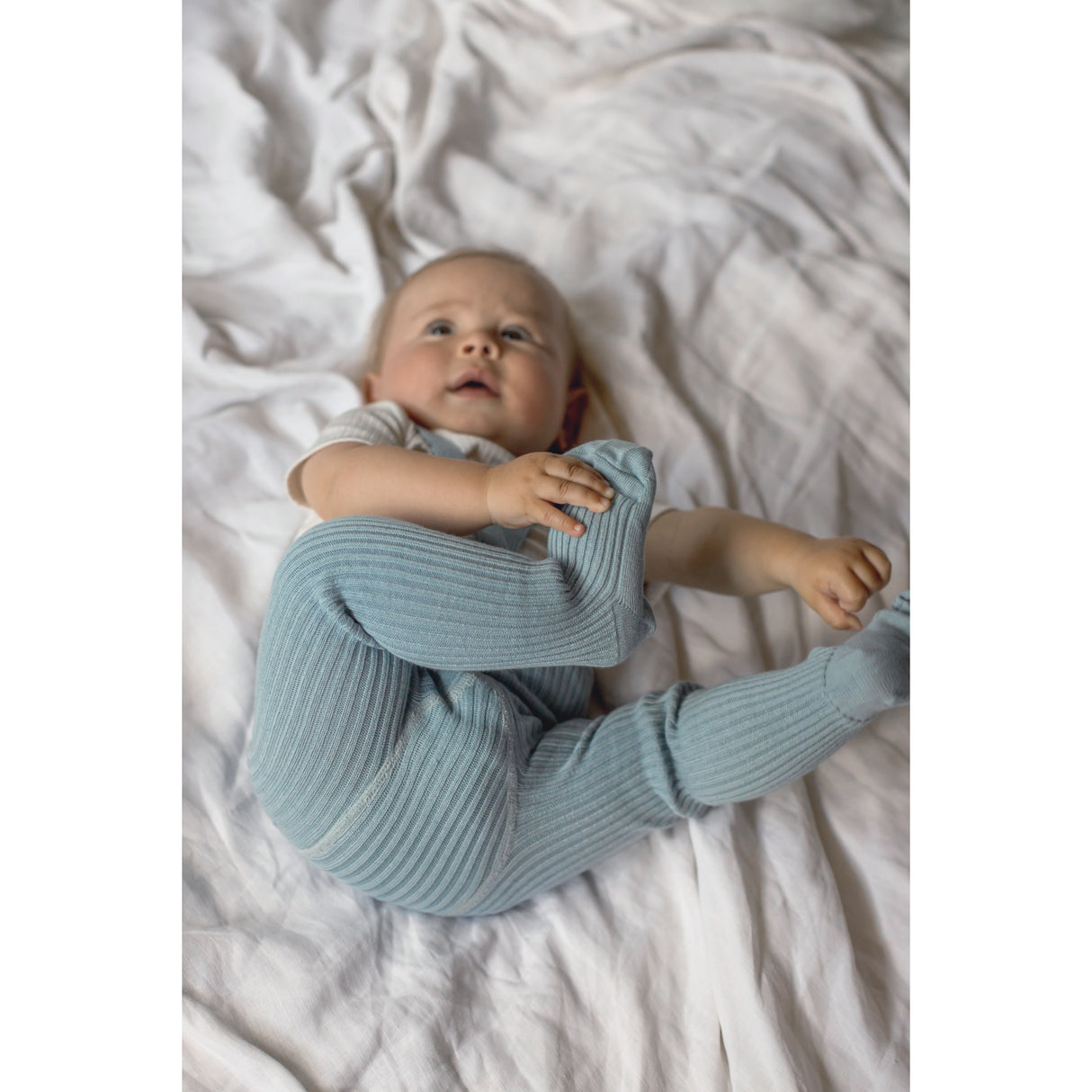 Silly Silas Hippy Footed Strømpebukser Med Braces Misty Blue