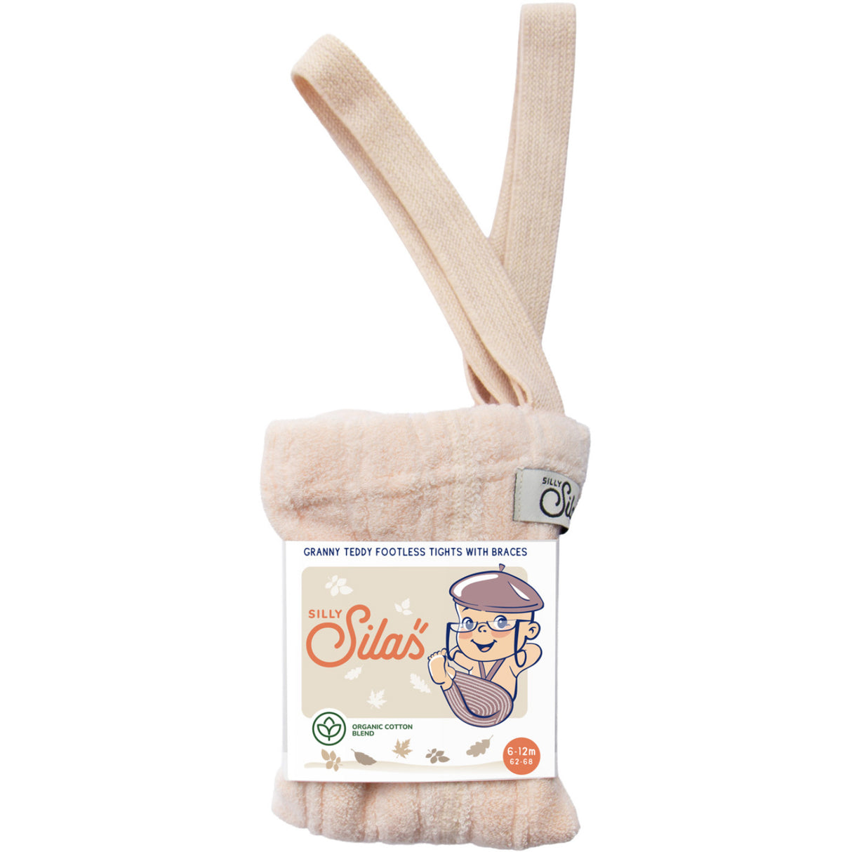 Silly Silas Granny Bamse Footless Strømpebukser Med Braces Silky Peach