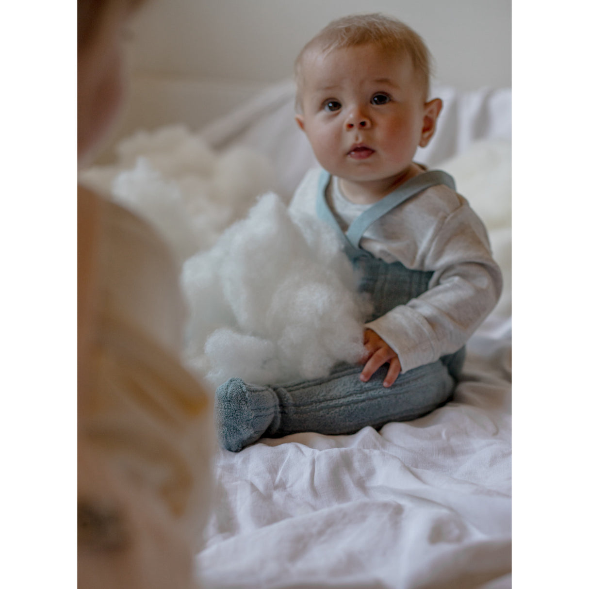 Silly Silas Granny Bamse Strømpebukser Med Braces Misty Blue