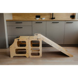 Duck Woodworks Natural Foldbar EC Køkken Læringstårn Med Rutsjebane