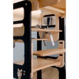 Duck Woodworks Black Foldbar EC Køkken Læringstårn Med Højstol Addon Sæt