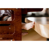 Duck Woodworks Honey Glaze Foldbar Køkken Læringstårn Stained Med Højstol Addon Sæt