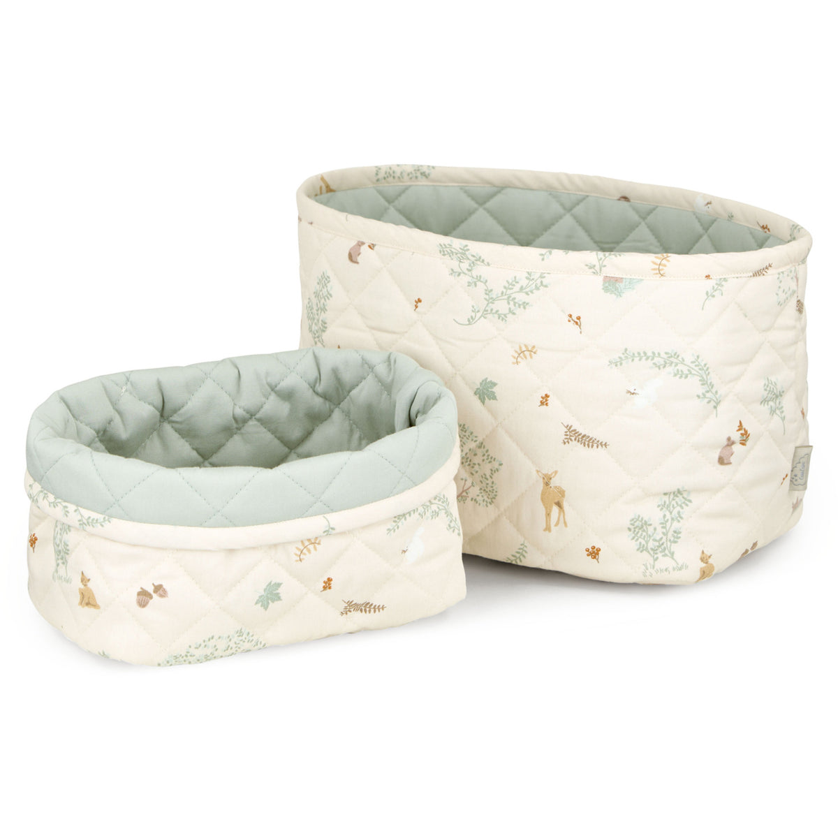 Cam Cam Copenhagen Woodland Quiltet Opbevaring Kurv 2-Pak