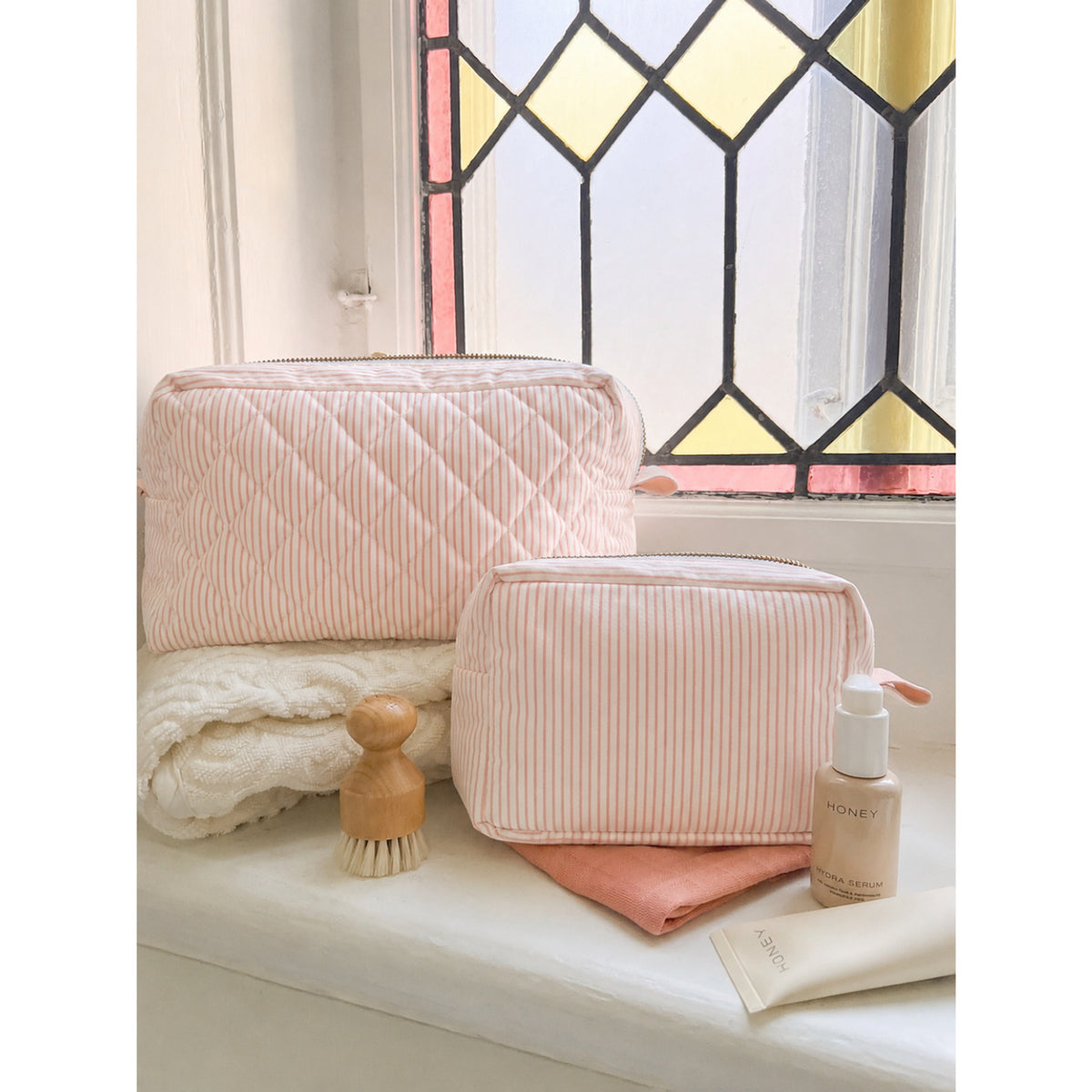 Cam Cam Copenhagen Classic Stripes Rose Makeup Taske