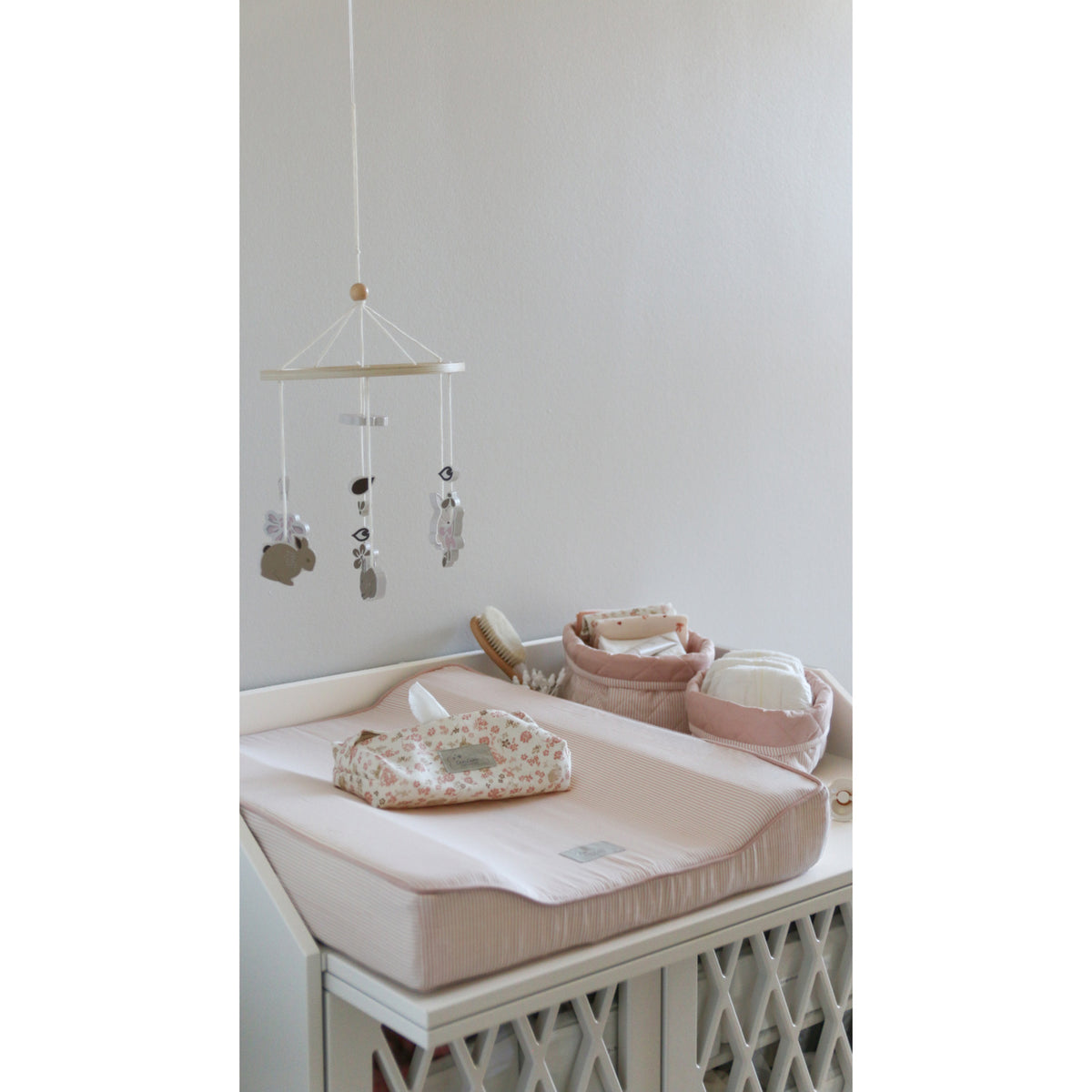 Cam Cam Copenhagen Classic Stripes Rose Quiltet Opbevaring Kurv 2-Pak