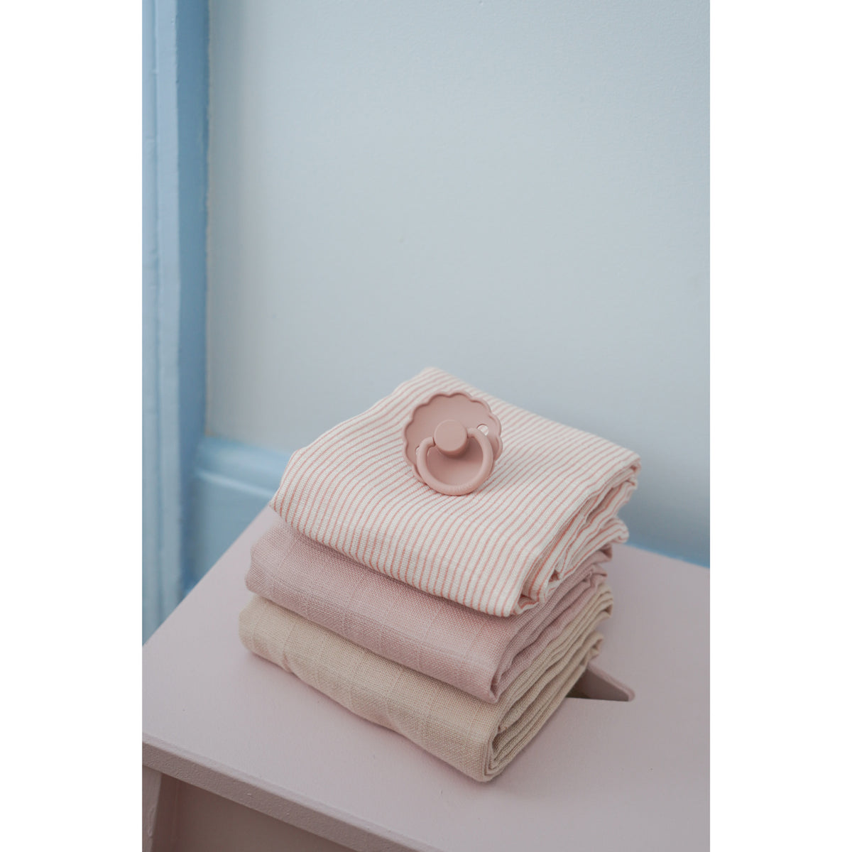 Cam Cam Copenhagen Classic Stripes Rose Muslin Cloth 3-Pak