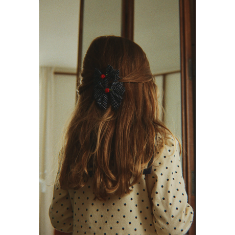 Konges Sløjd Dot Nuit 2 Pak Rose Rouge Sløjfe Hårspænde