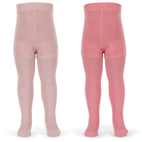 Konges Sløjd Rose Mix 2 Pak Rib Glitter Strømpebukser