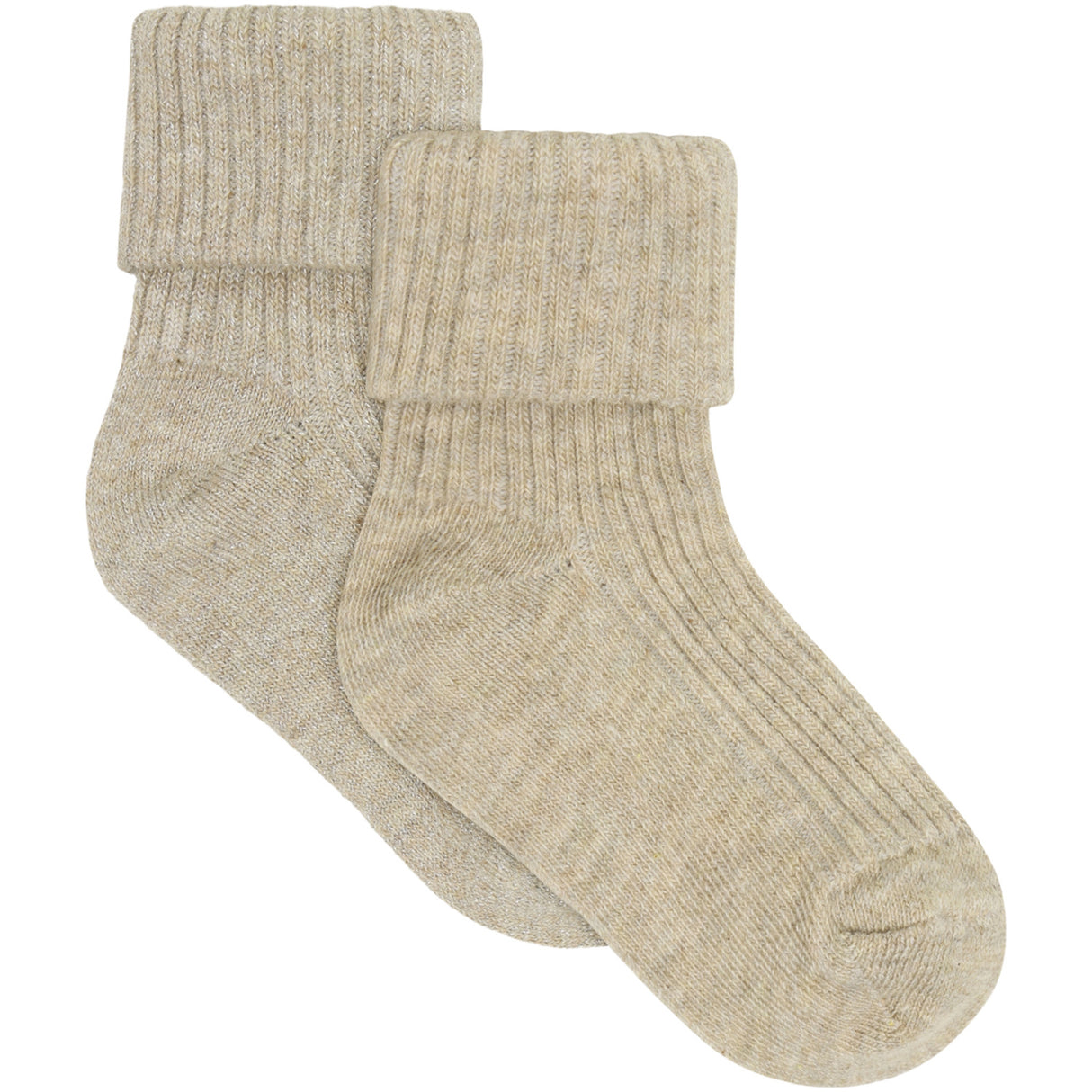 Minymo Silver Mink Baby Rib Strømper W.Glit (2-Pack)