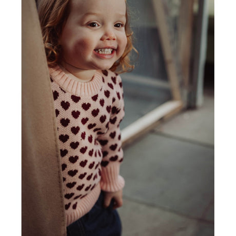 Fliink Smoke Rose / Burgendy Janie Cashmere Heart Pullover