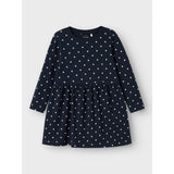 Name It Dark Sapphire Dots Aop In Bright White Nmfvivia Ls Kjole Noos
