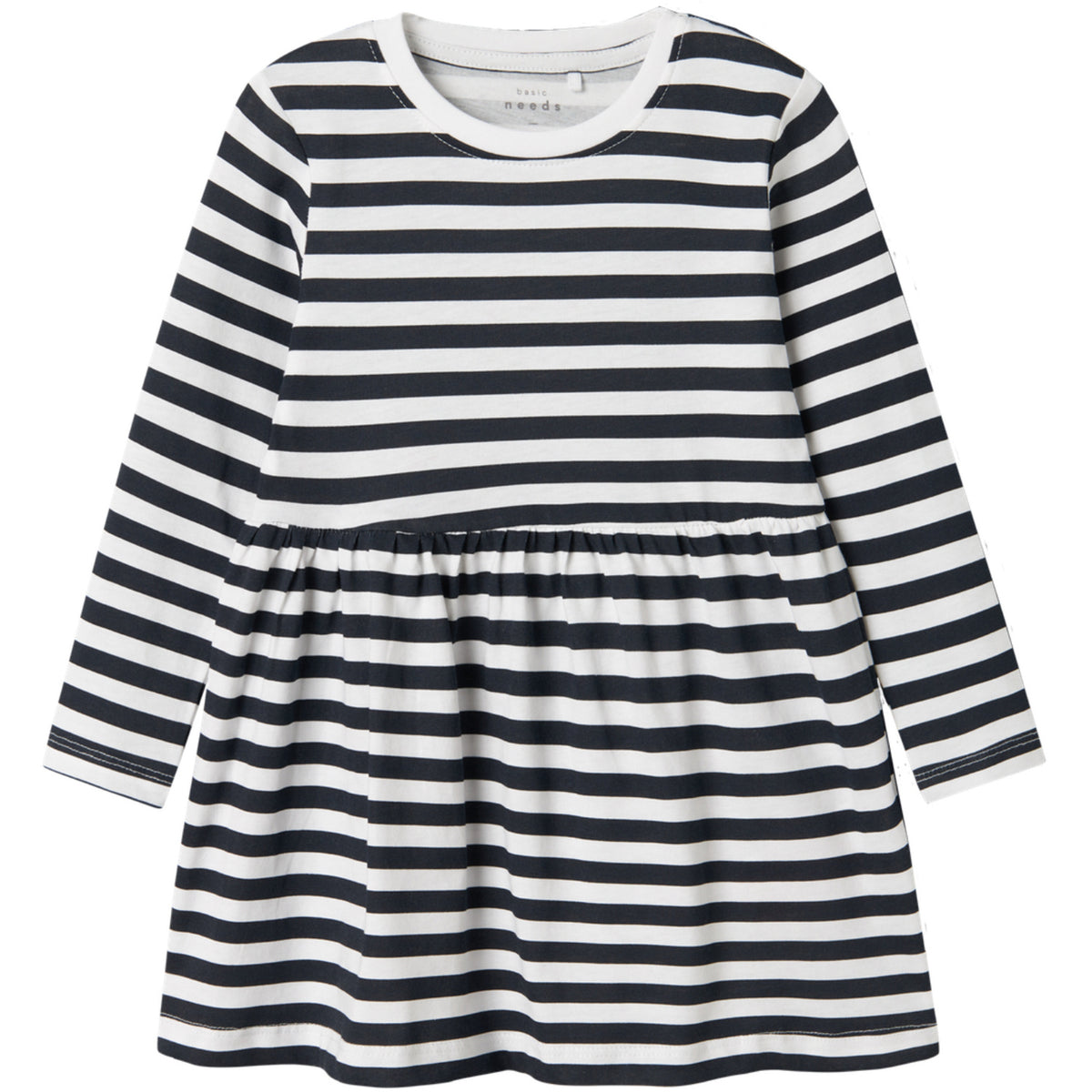 Name It Bright White Stripes In Dark Sap Nmfvivia Ls Kjole Noos