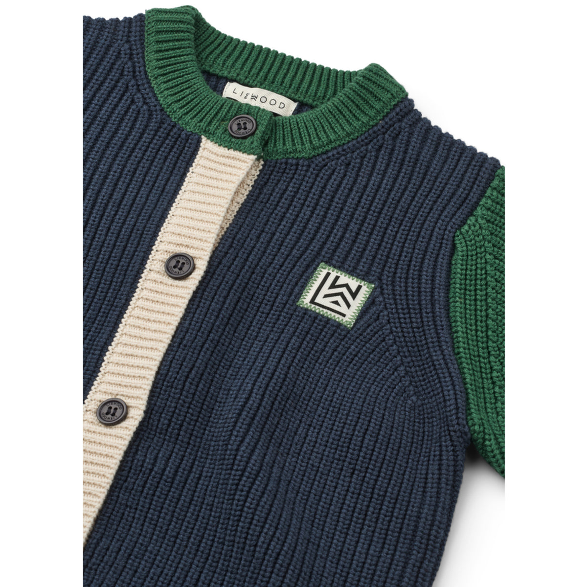 LIEWOOD Classic Navy Multi Mix Thea Bomuld Strik Cardigan