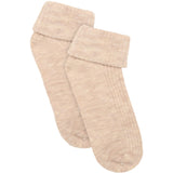Minymo Sheer Bliss Melange Baby 2X2 Rib Uld Strømper 2-Pak
