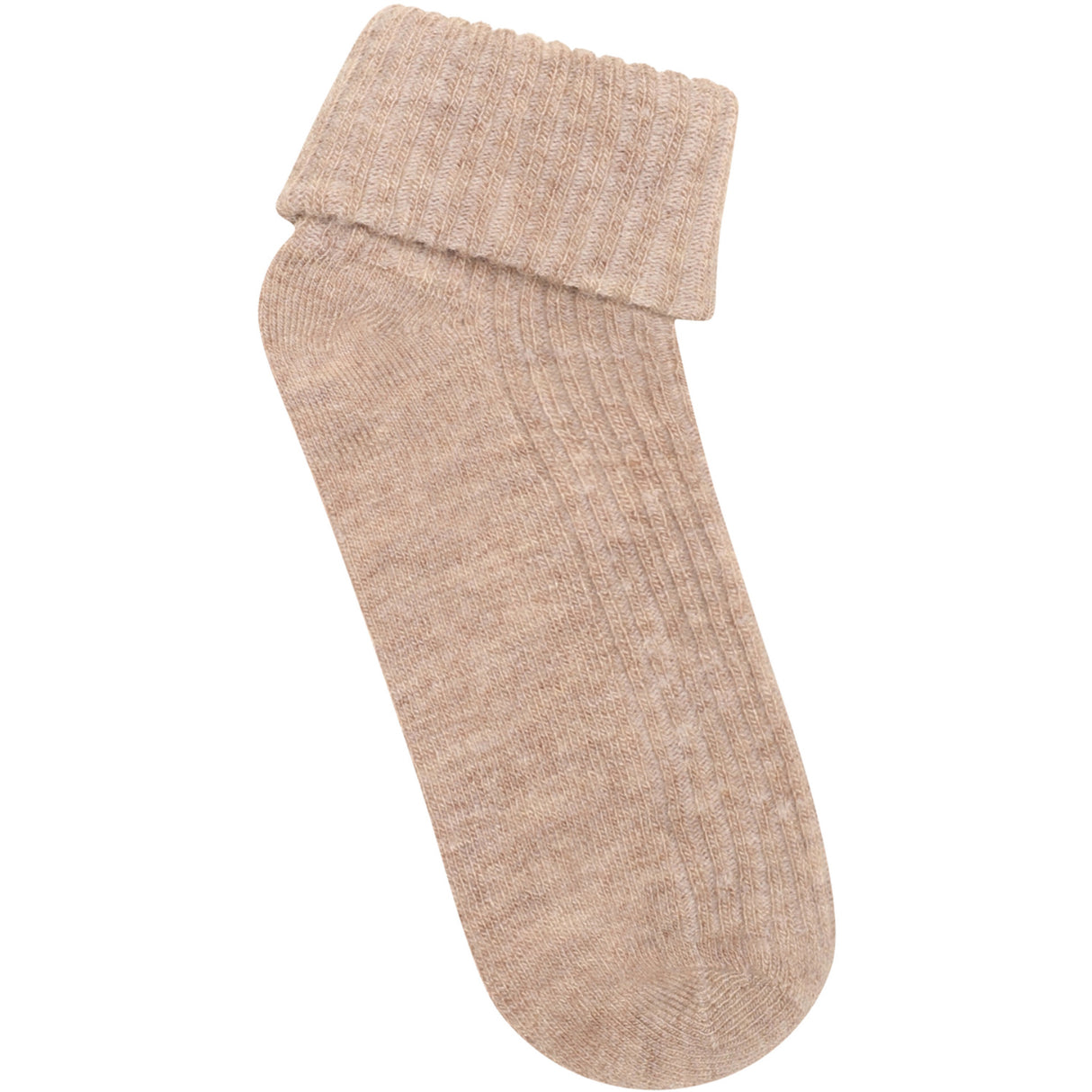 Minymo Silver Mink Melange Baby 2X2 Rib Uld Strømper 2-Pak