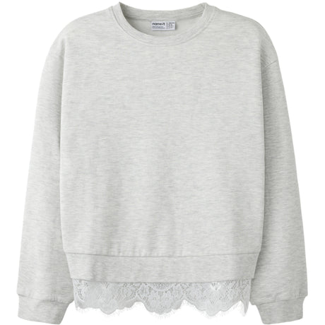 Name It Light Grey Melange Nkfrolinea Ls Nreg Swe Bru
